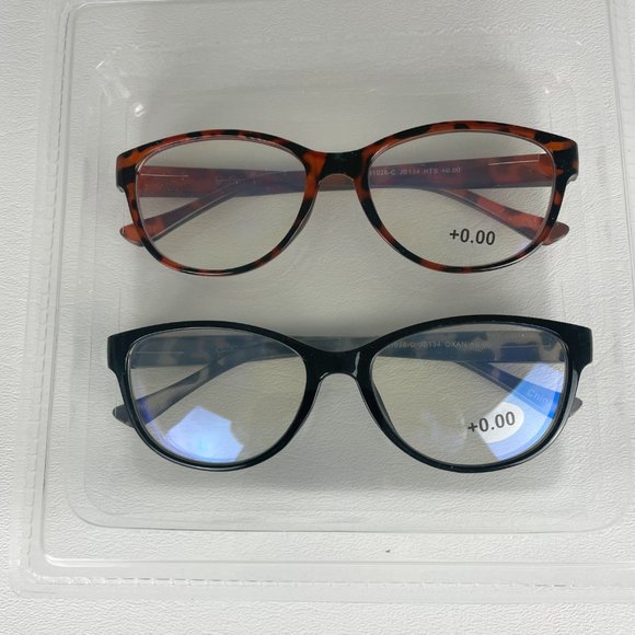 Jessica Simpson +0.00 Blue Light Reading Glasses Black Tortoise - Picture 2 of 3